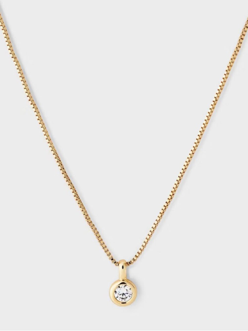 14K Gold Plated Cubic Zirconia Round Necklace - A New Day Gold